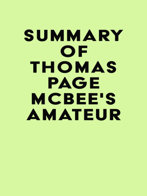 cover image of Summary of Thomas Page McBee's Amateur